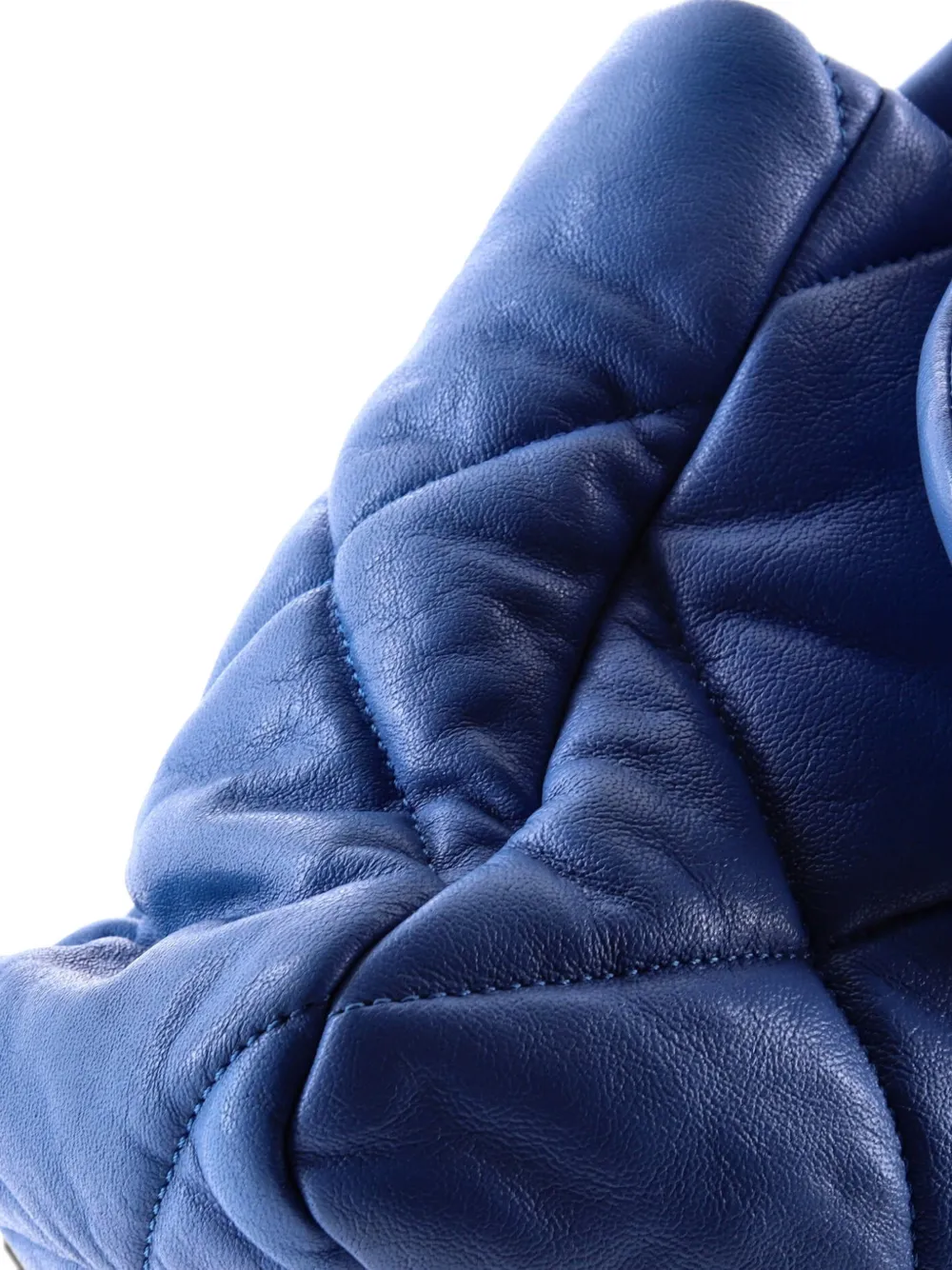 Pre-owned Chanel 19 Flap Bag Quilted Leather Large Crossbody Bag In Blue