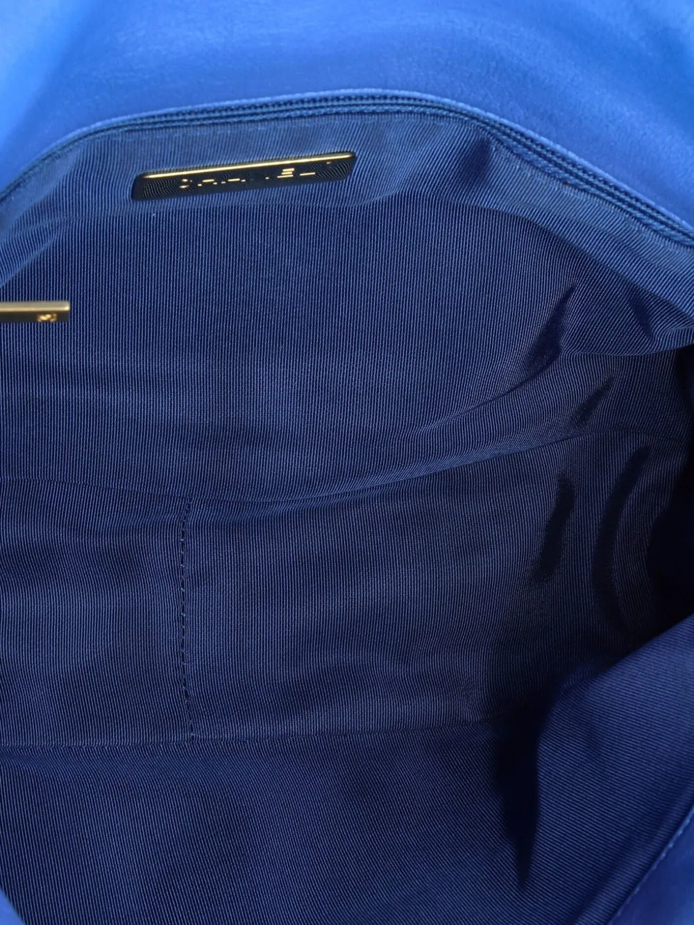 Pre-owned Chanel 19 Flap Bag Quilted Leather Large Crossbody Bag In Blue