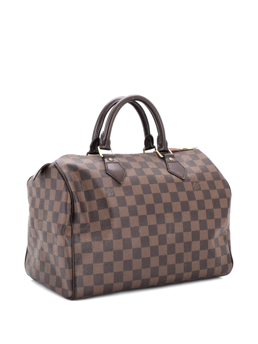 Pre-owned Louis Vuitton Speedy Handbag Damier 30 Satchel In Brown
