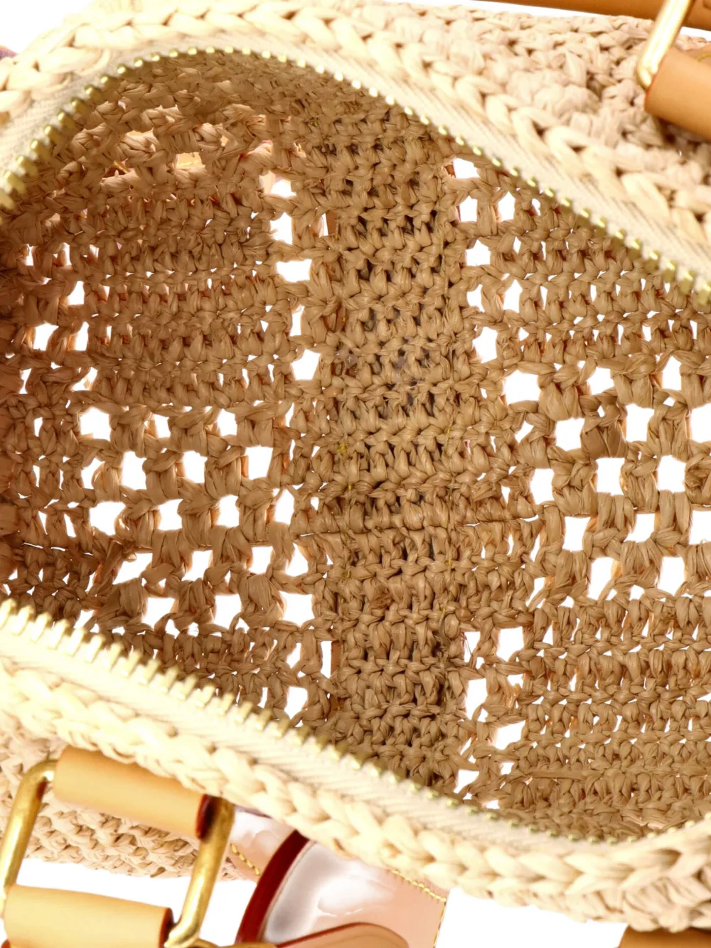 Pre-owned Louis Vuitton Keepall Bandouliere Bag Damier Raffia 25 Satchel In Neutral