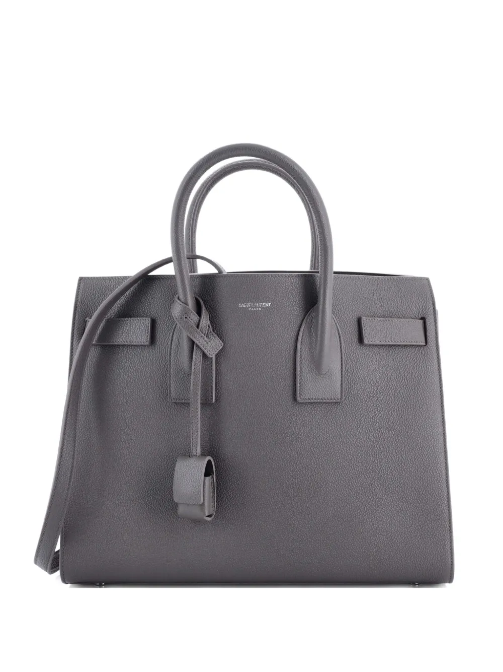 Pre-owned Saint Laurent Sac De Jour Nm Bag Leather Small Tote Bag In Gray