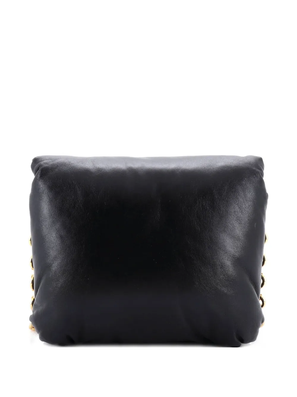 LOEWE Pre-owned Goya Puffer Bag Leather Medium Shoulder Bag In Black