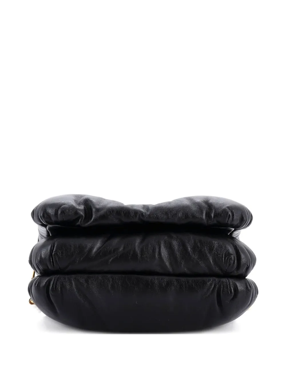 LOEWE Pre-owned Goya Puffer Bag Leather Medium Shoulder Bag In Black