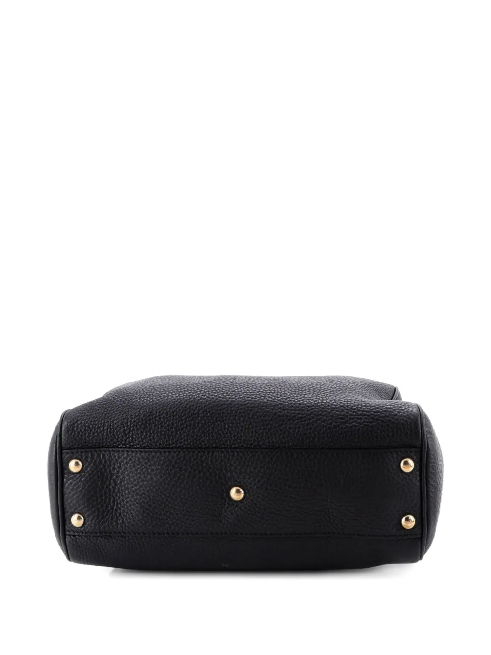 Pre-owned Gucci Bamboo Shopper Leather Small Tote Bag In Black