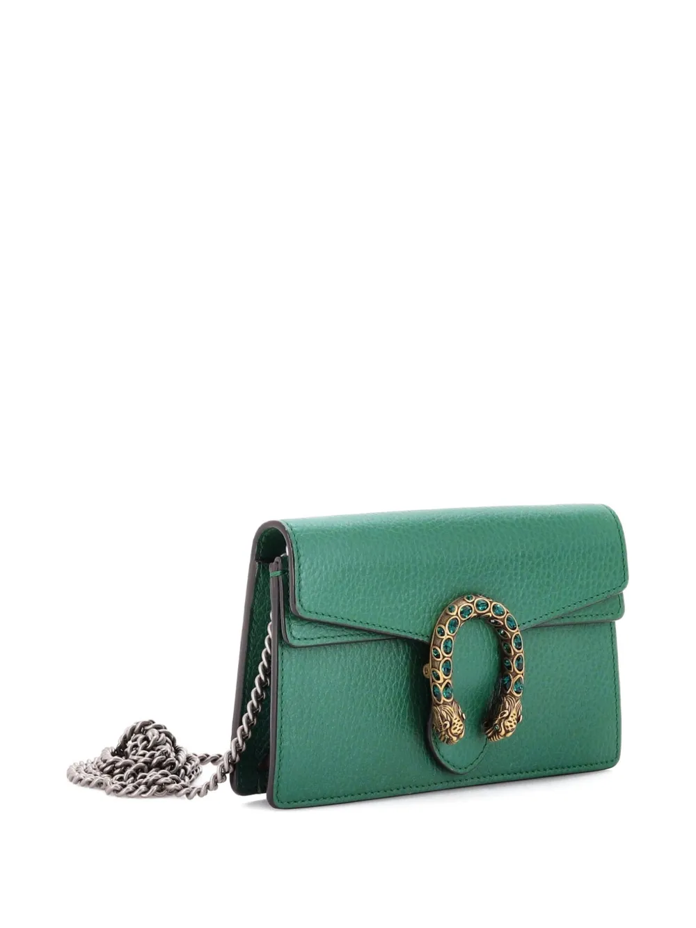 GUCCI Pre-owned Dionysus Bag Leather Super Mini Clutch Bag In Green