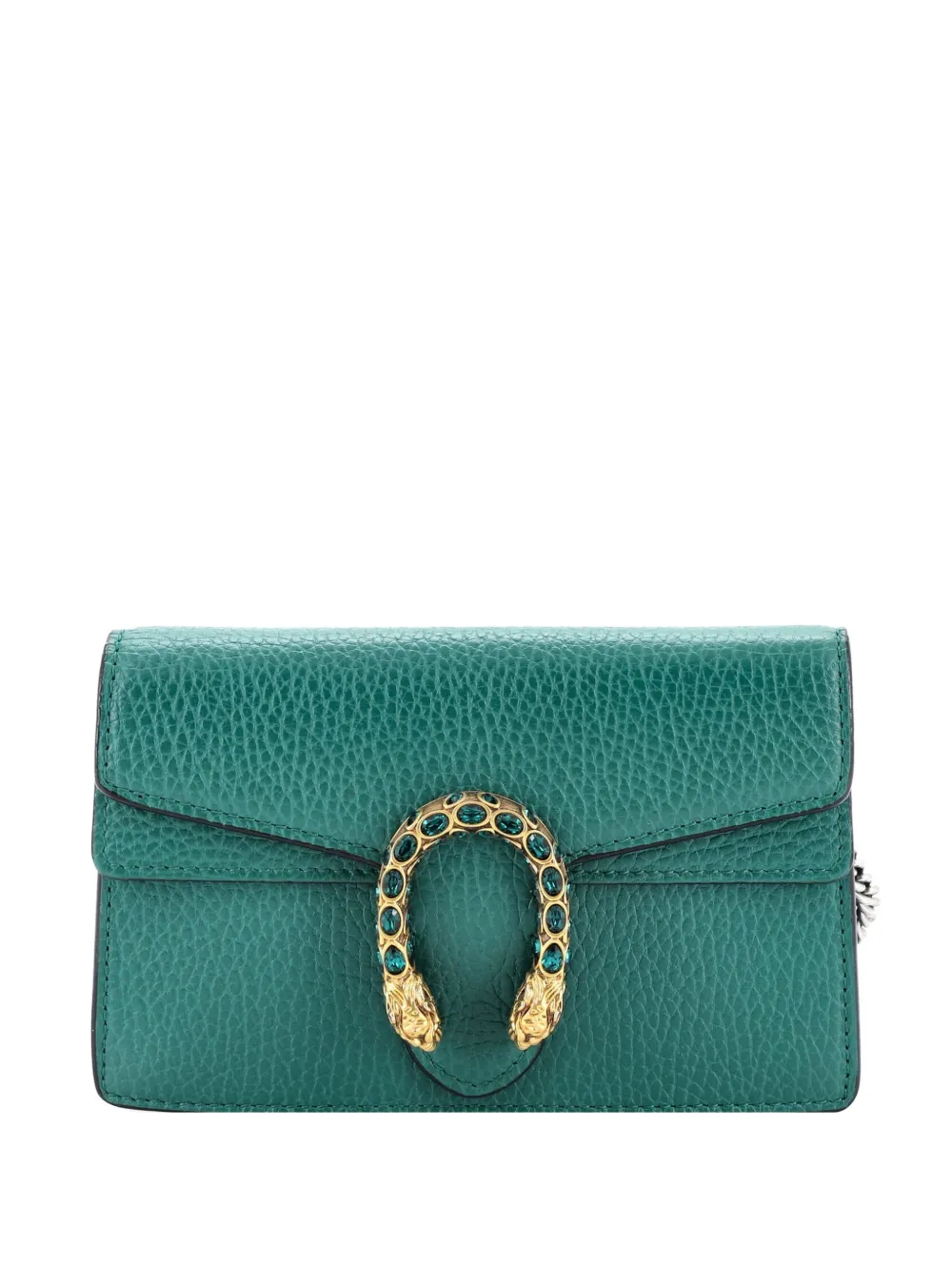 Pre-owned Gucci Dionysus Bag Leather Super Mini Clutch Bag In Green