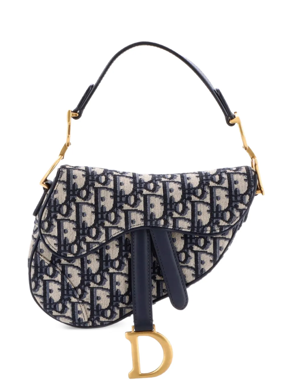 Christian Dior Pre-Owned Saddle Handbag Oblique Canvas Mini shoulder bag - Blu