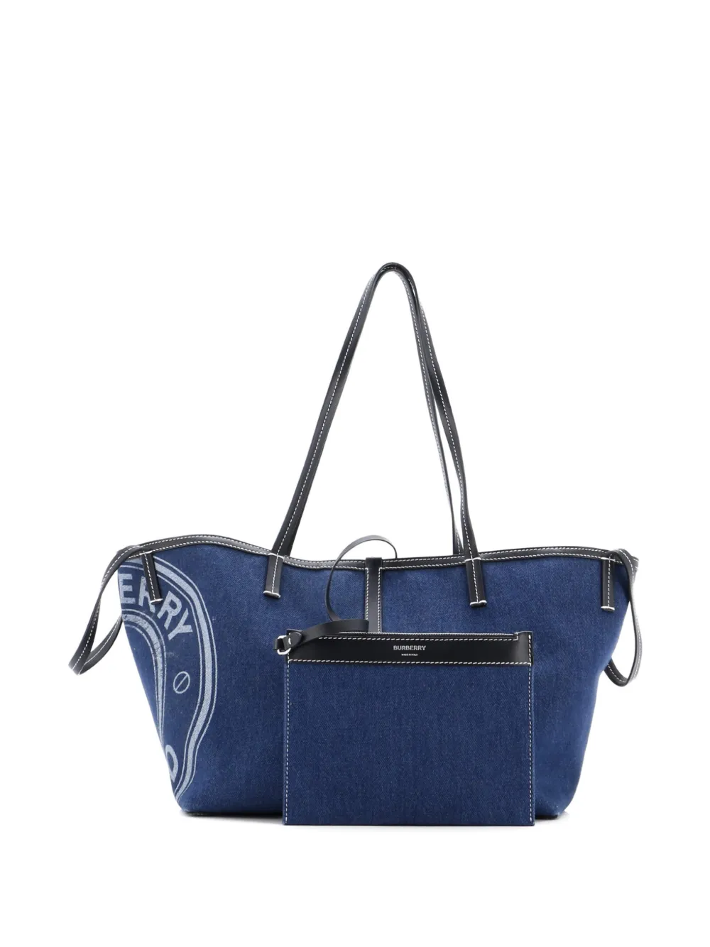 BURBERRY Pre-owned Beach Denim Mini Tote Bag In Blue
