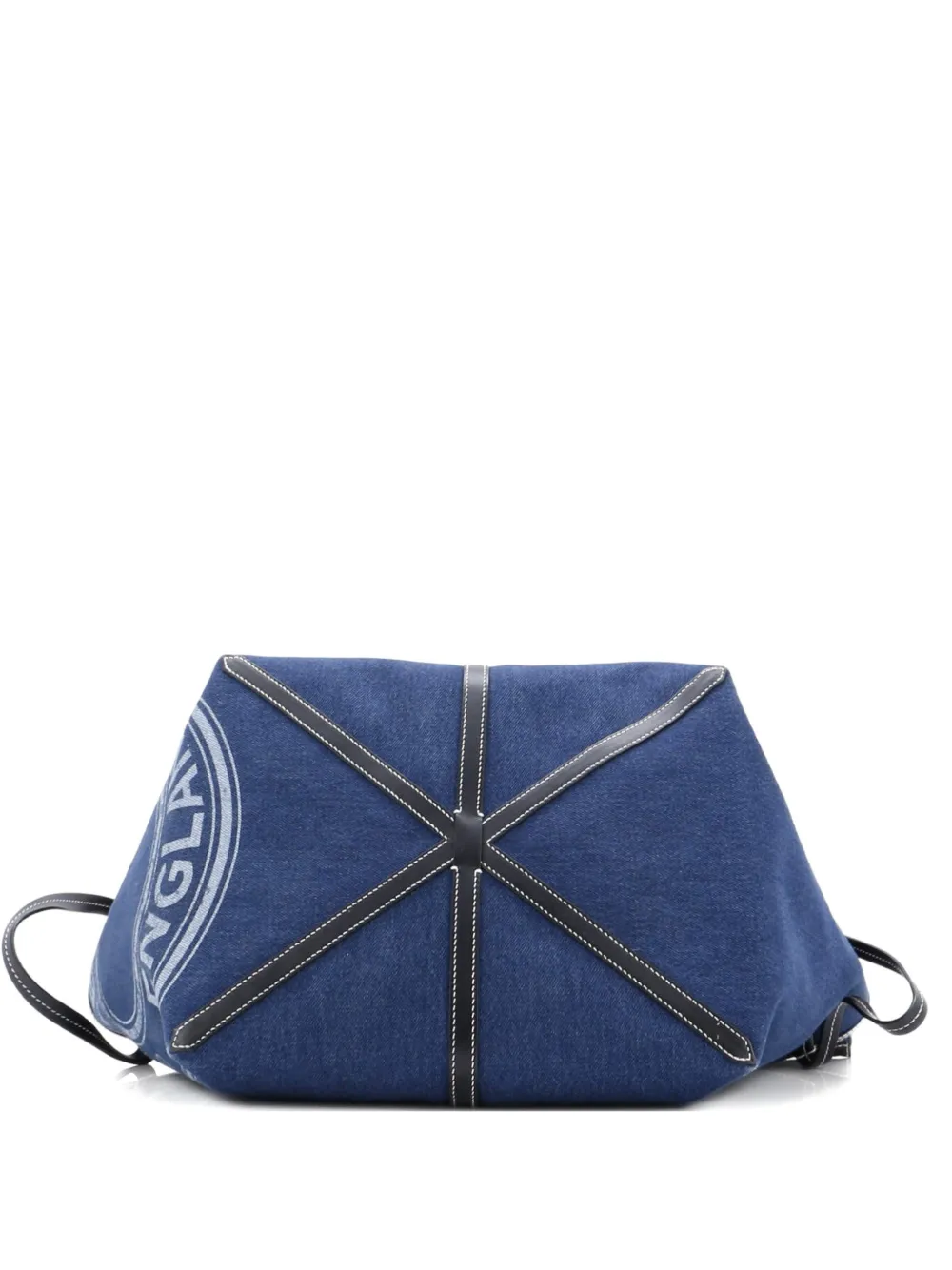 Pre-owned Burberry Beach Denim Mini Tote Bag In Blue