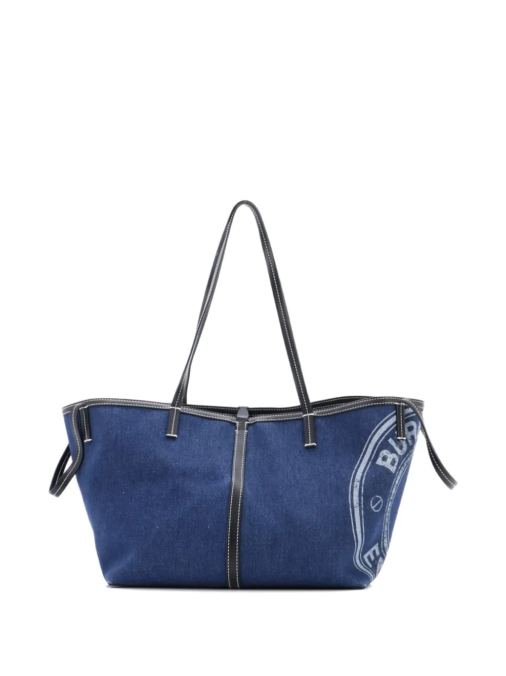 BURBERRY Pre-owned Beach Denim Mini Tote Bag In Blue