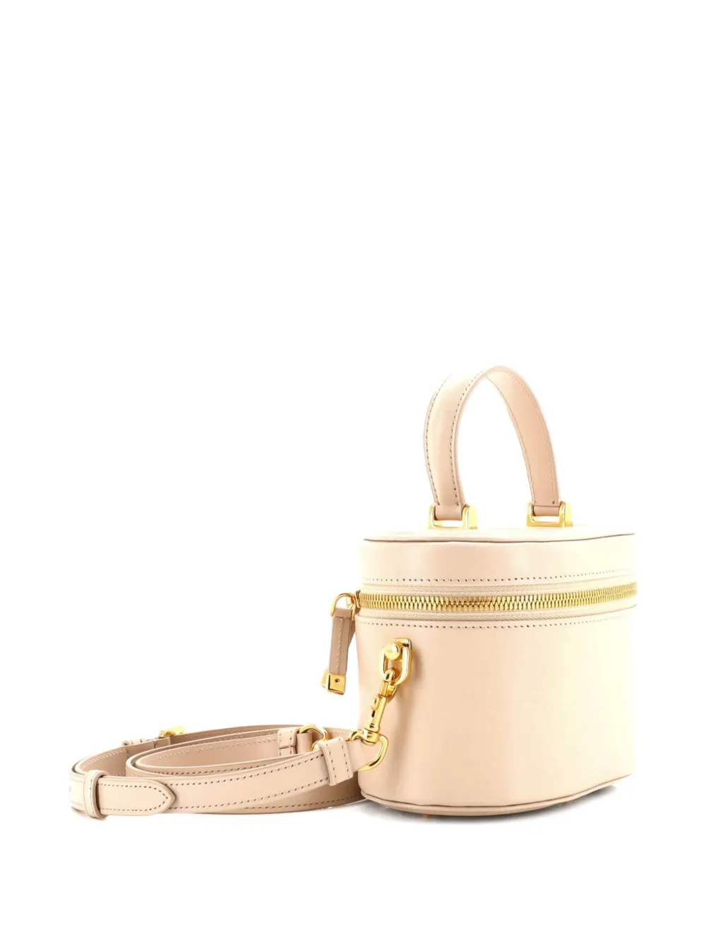 Pre-owned Dior Cd Signature Vanity Case Leather Small Satchel In Neutral