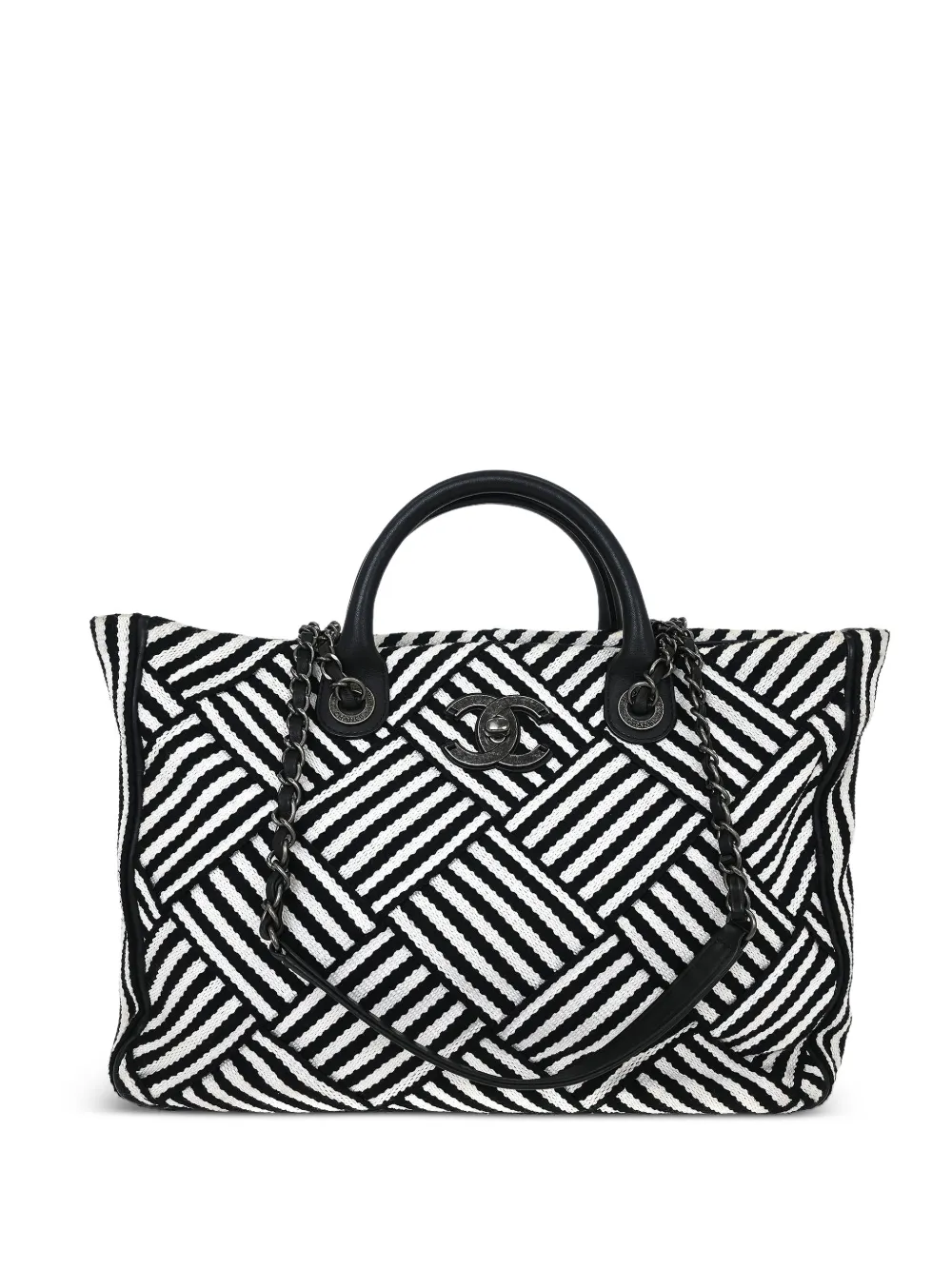 CHANEL Pre-Owned Borsa tote New Deauville 2way piccola anni '16-'17 - Bianco