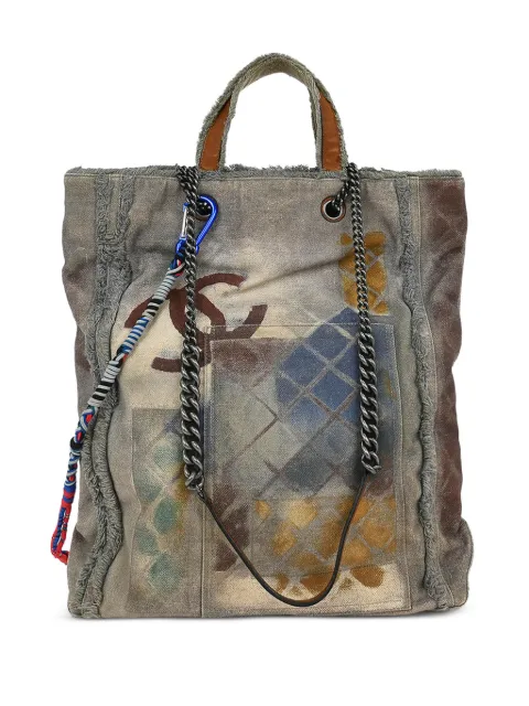 CHANEL Pre-Owned 2014 Bricolage Graffiti frayed tote bag