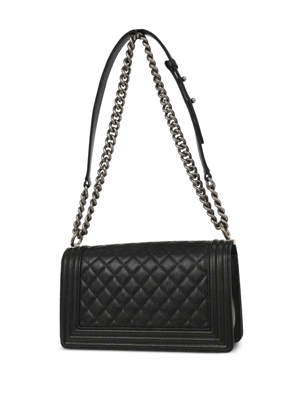 CHANEL Pre-Owned 2019 medium Boy Chanel Quilted Chain schoudertas - Zwart