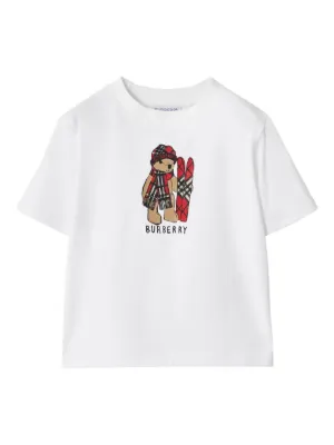 Burberry Kids Check Cotton T-shirt | White | FARFETCH