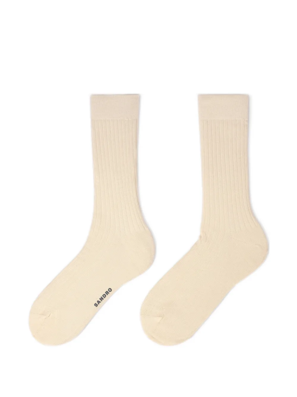 Sandro Ribbed Socks In Neutral