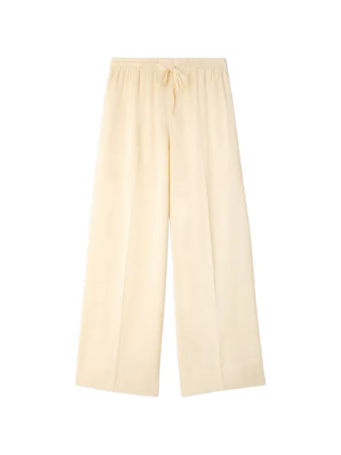 SANDRO Calça wide leg de cetim com ajuste no cós