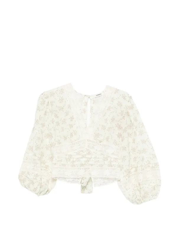 SANDRO サンドロ フローラルトップス SANDRO フローラル レースディテール トップ | グリーン | FARFETCH JP
