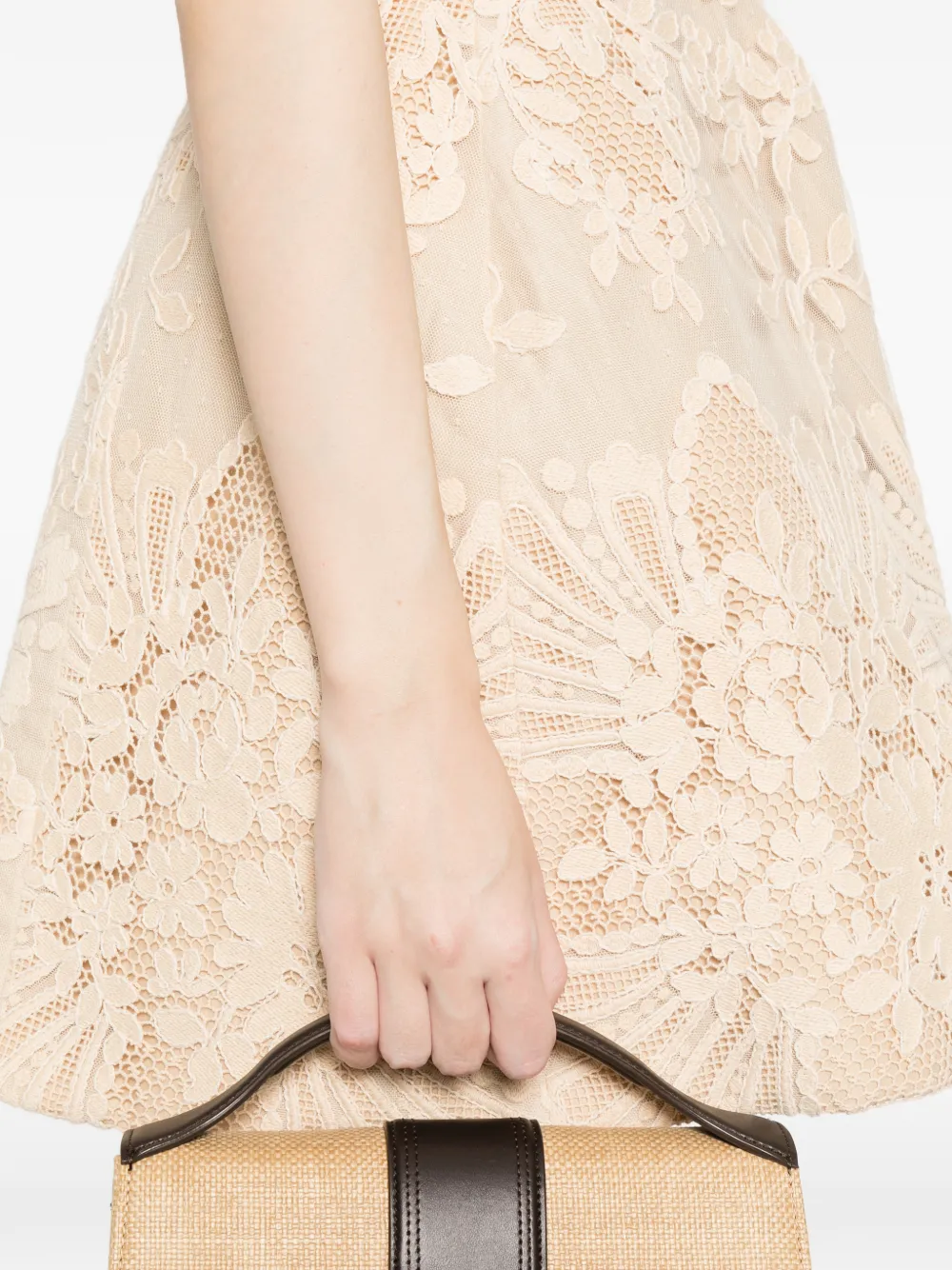 SANDRO Mini-jurk met kant Beige