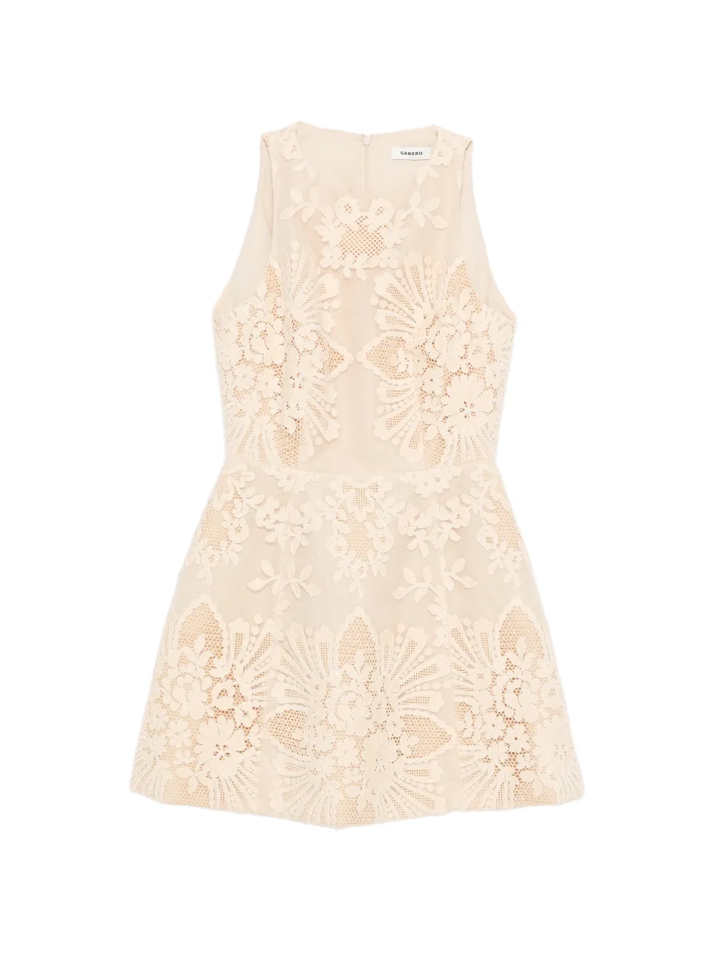 SANDRO Abito corto in pizzo - Toni neutri