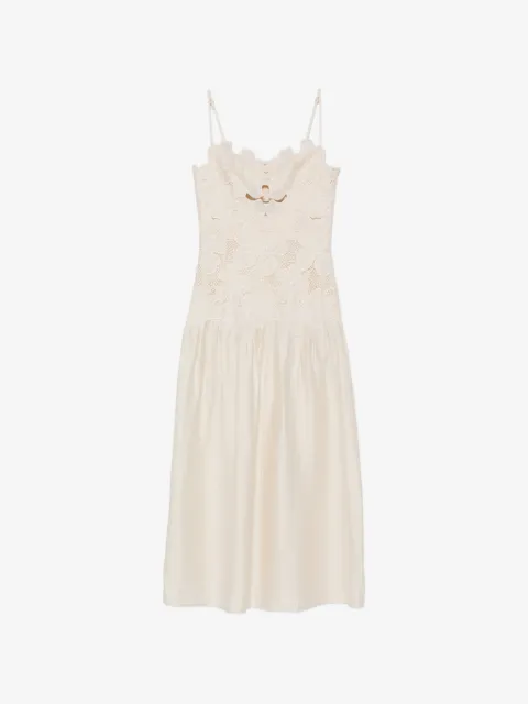 SANDRO vestido midi con aberturas