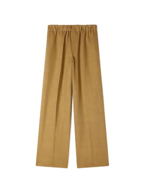 SANDRO wide-leg elasticated linen trousers
