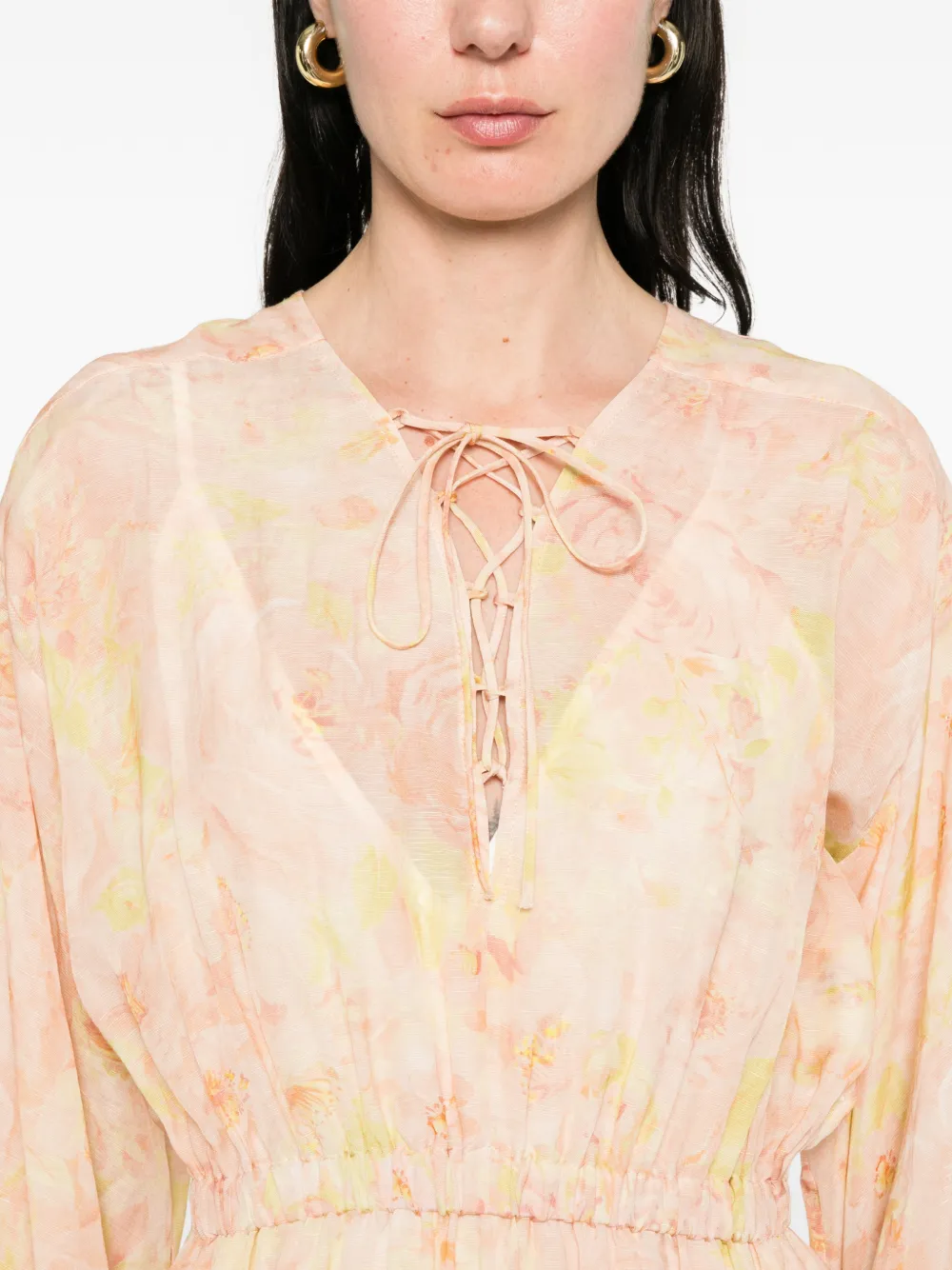 SANDRO Provenza mini-jurk met bloemenprint Roze