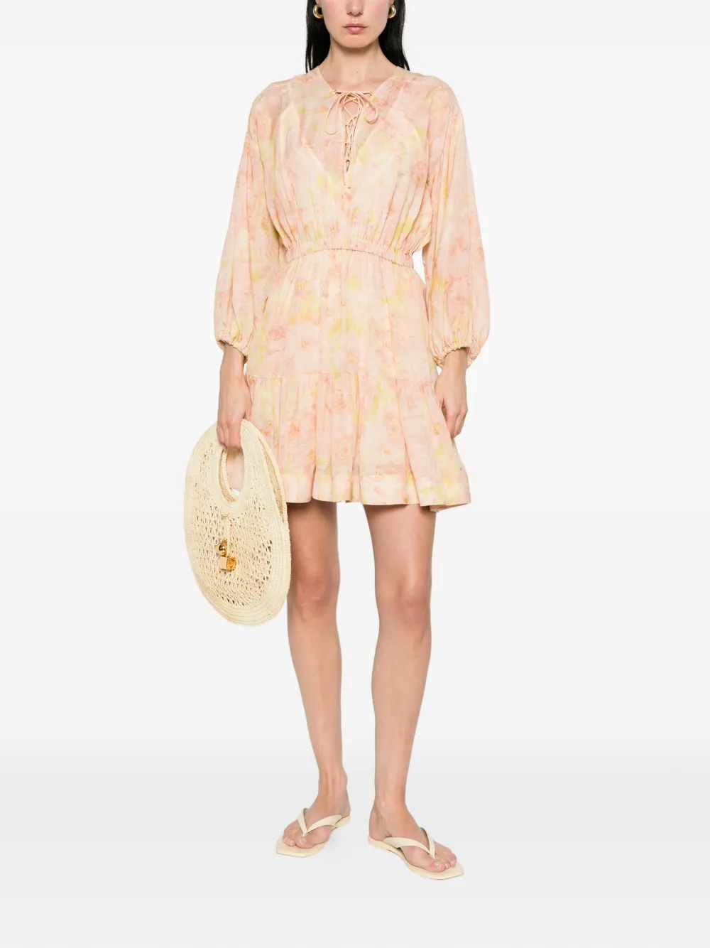 SANDRO Provenza mini-jurk met bloemenprint Roze