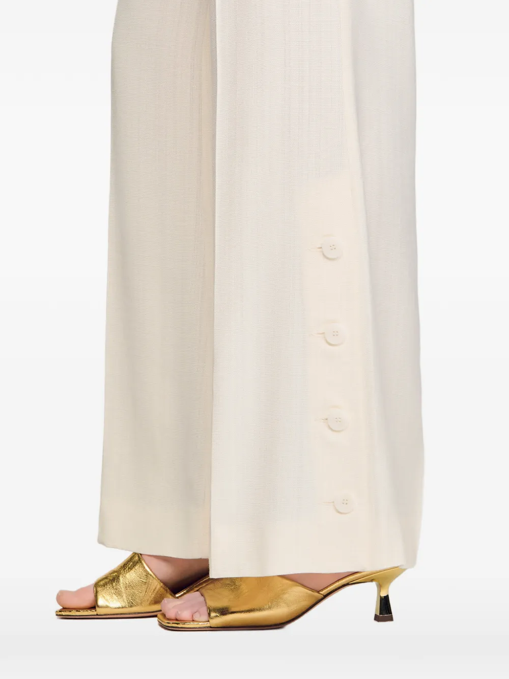Button Palazzo Pants