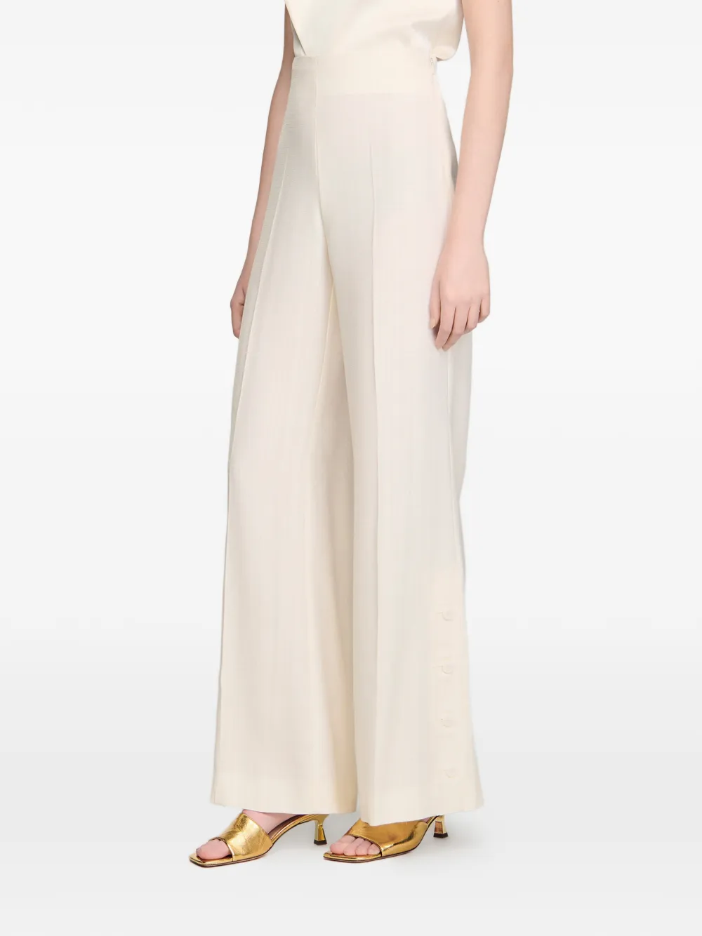 Button Palazzo Pants