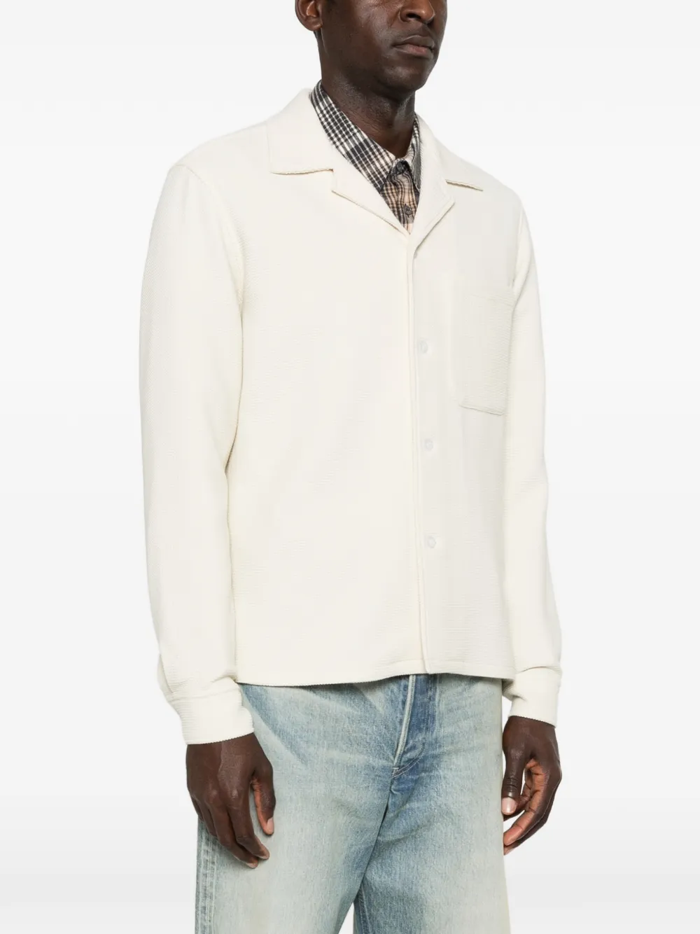  Sandro Polo-collar Pocket Shirt Jacket - White 
