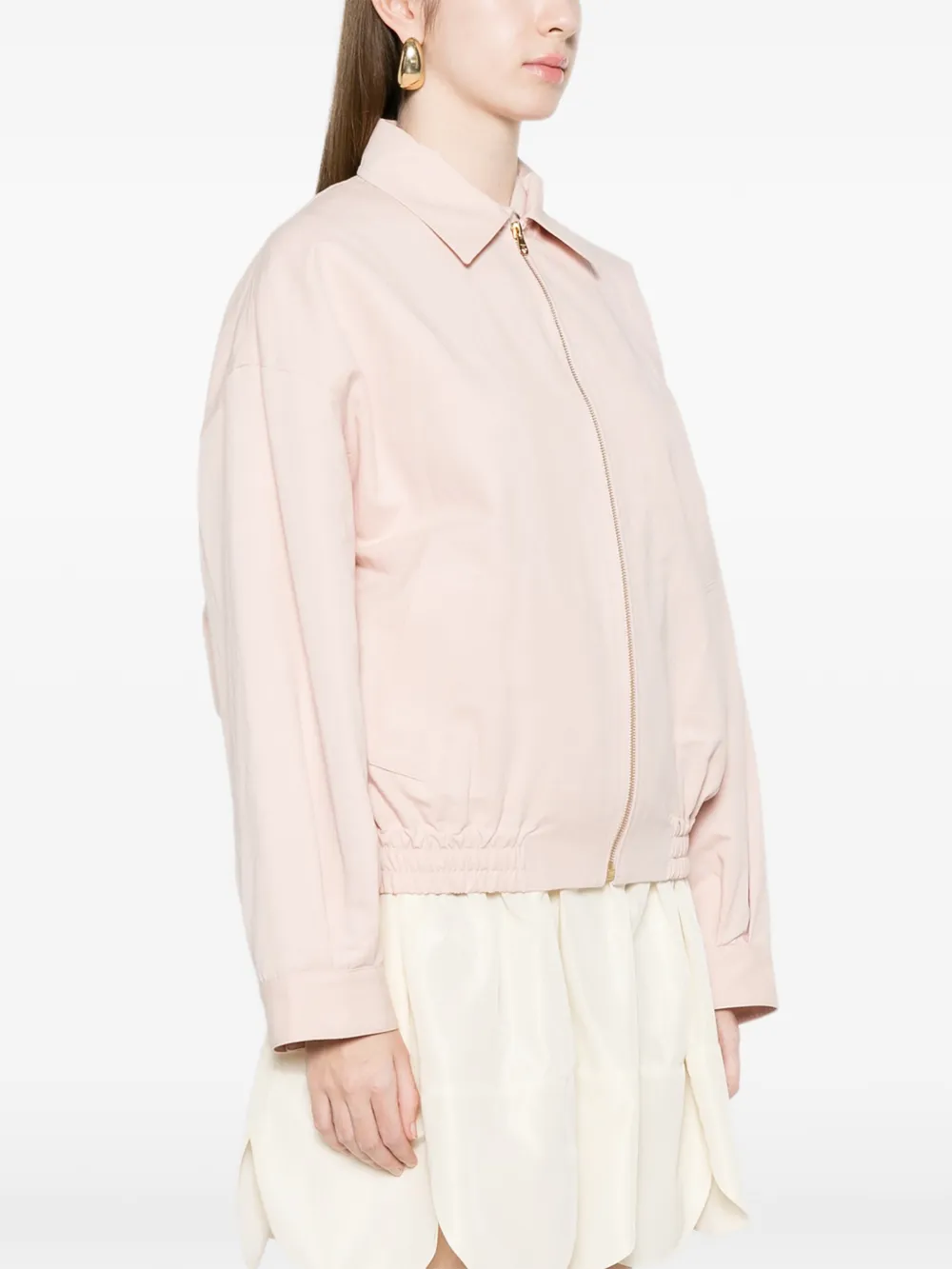  Sandro Zip-up Pocket Bomber Jacket - Pink 