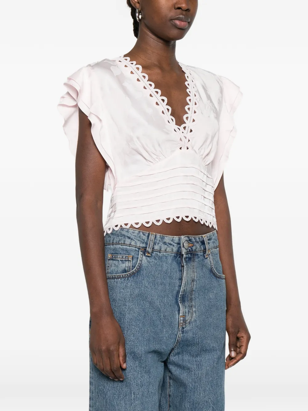  Sandro Danna Lace-detailtop - Pink 