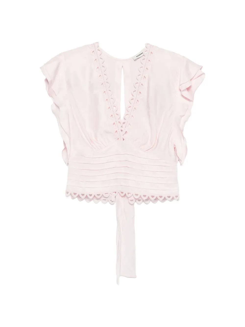 SANDRO Top Danna con dettaglio in pizzo - Rosa
