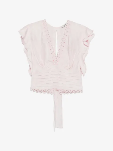 SANDRO floral jacquard crop top