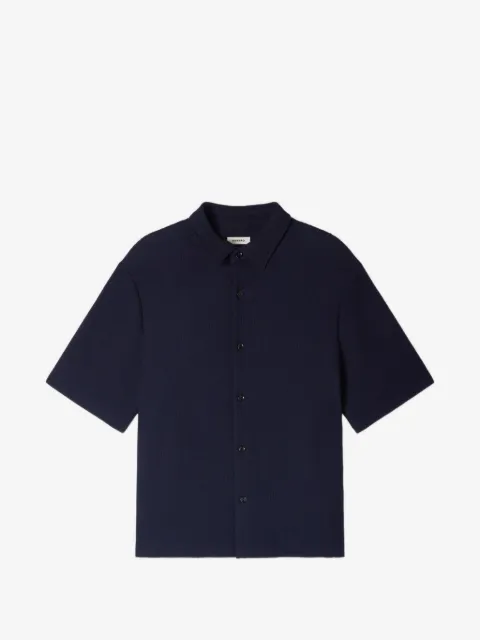 SANDRO textured-look shirt with a shark collar