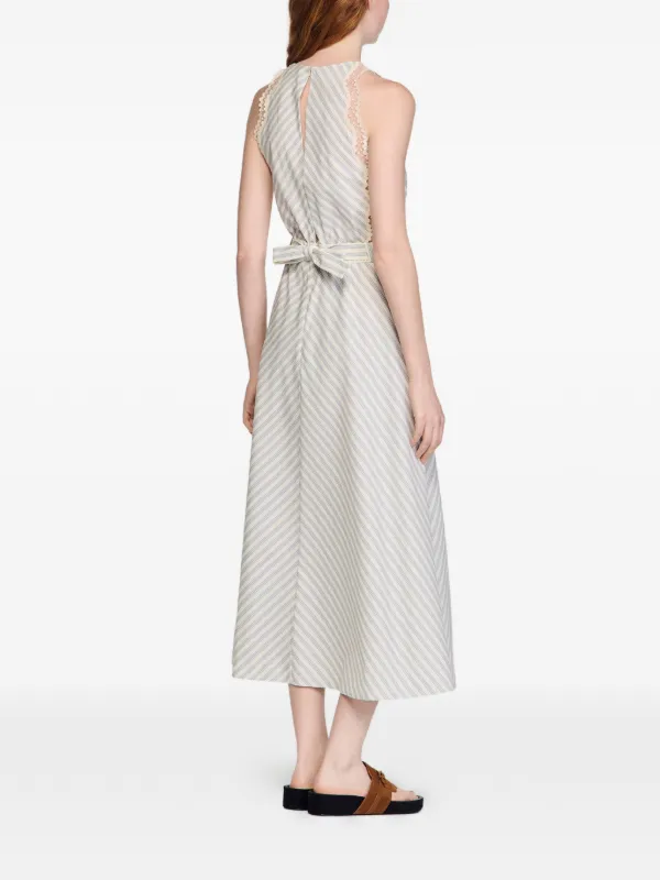 midi sandro dress Knit And Denim Midi Dress