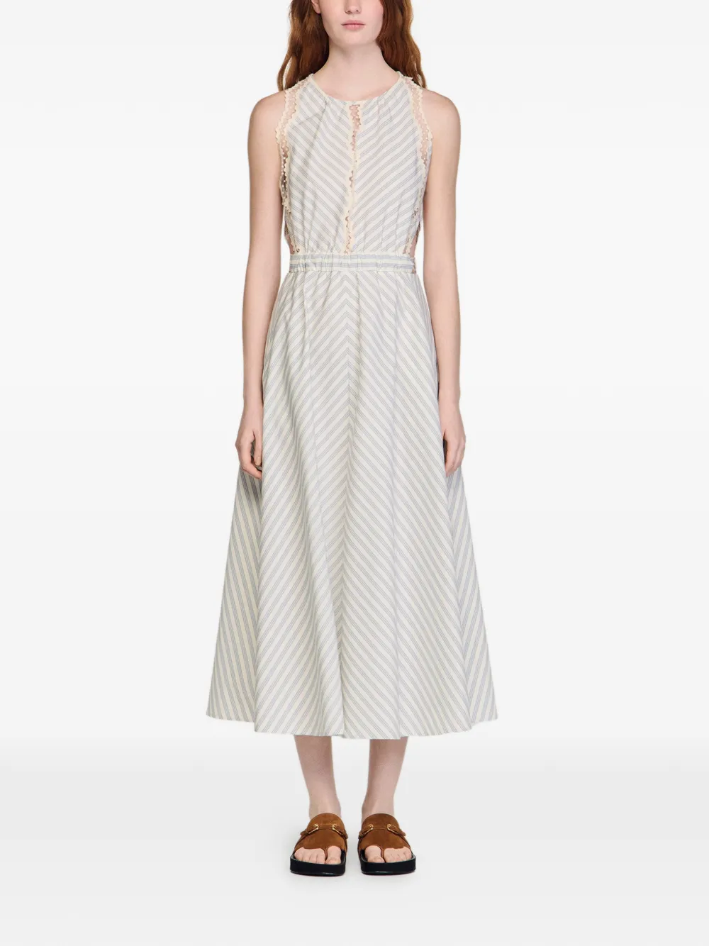strapless open back dress ISLA – Blue Rib Knitted Collared Midi Dress – chouette club main image 1
