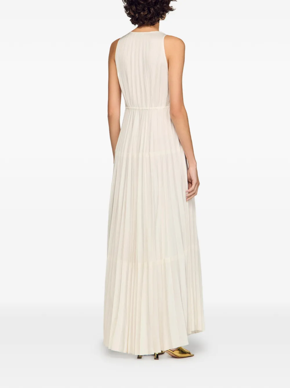 SANDRO Maxi-jurk met V-hals Beige
