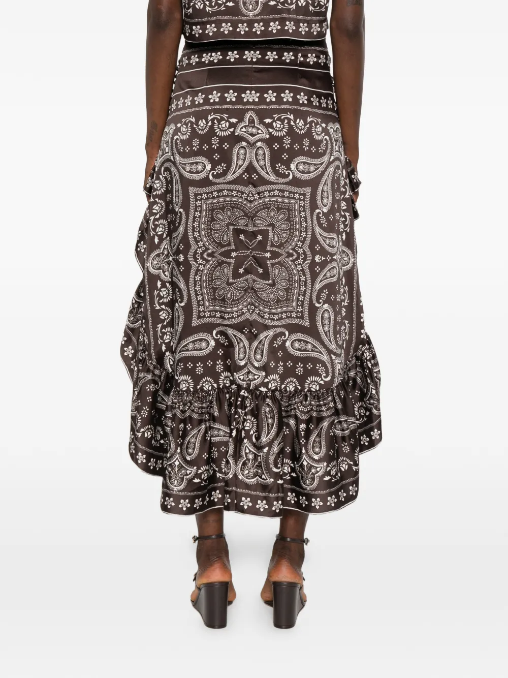 SANDRO Rok met paisley-print Bruin
