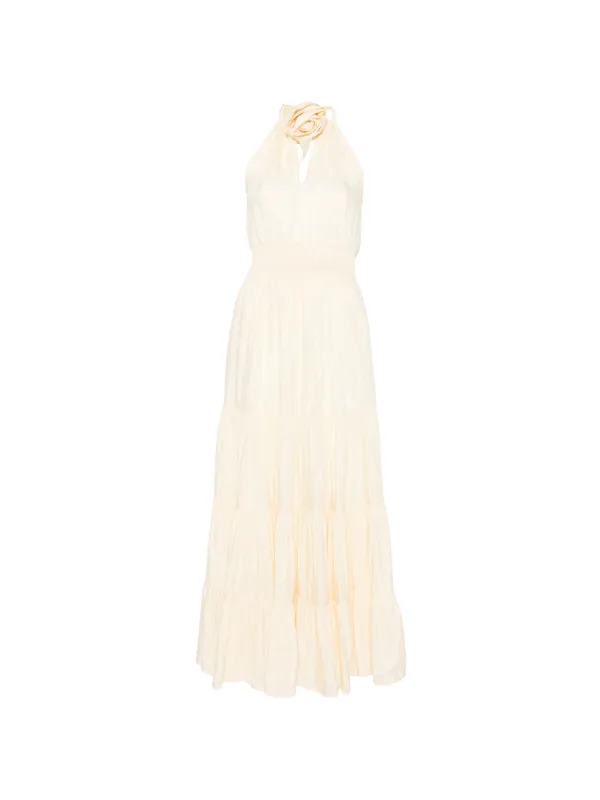 sandro linen dress Sandro Floral Neck Linen Blend Maxi Dress