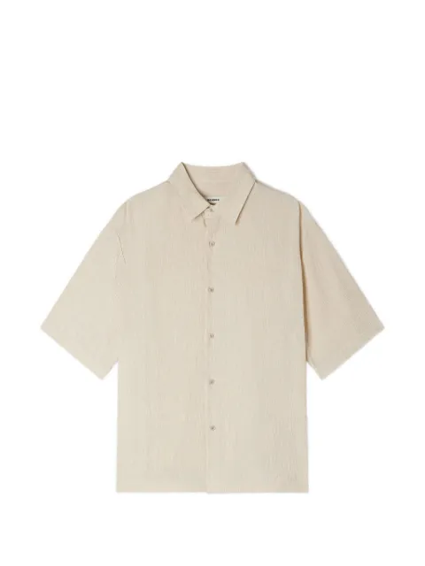 SANDRO crinkled-effect shirt with shark collar