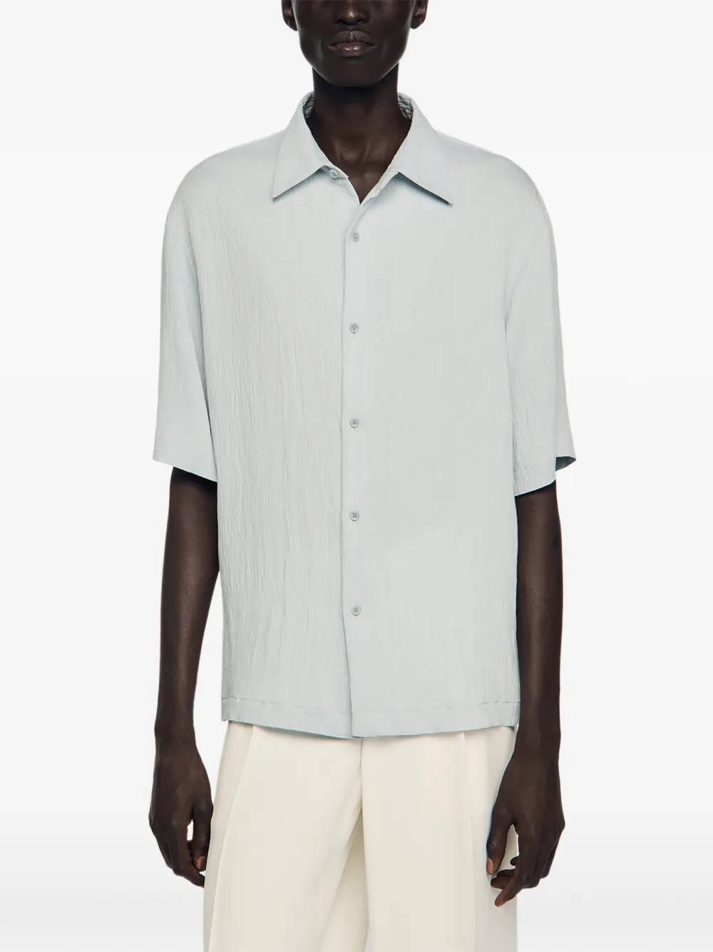 SANDRO overhemd met korte mouwen Blauw
