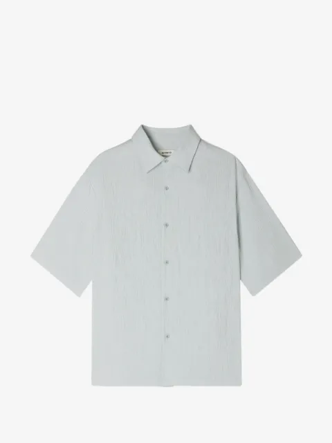 SANDRO crinkled-effect shirt with shark collar