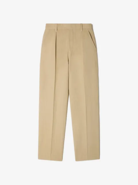 SANDRO wide pleated cotton-linen trousers