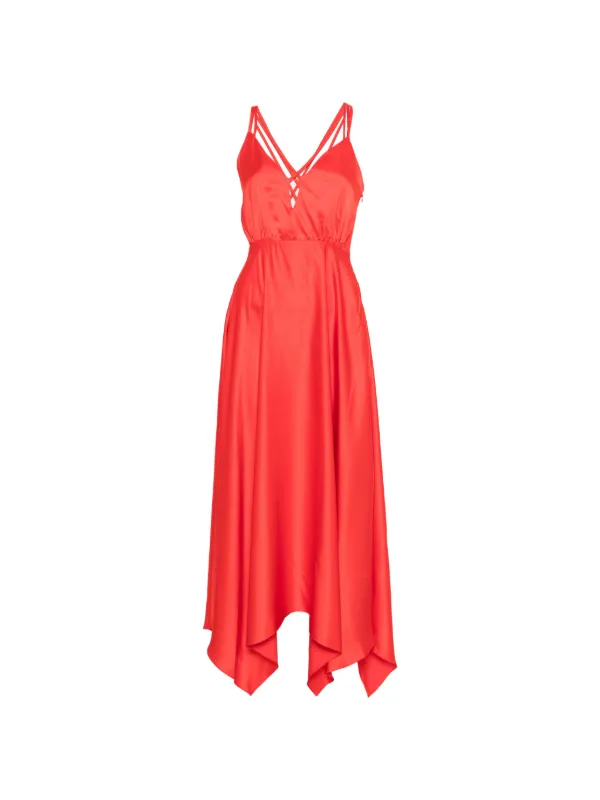 Sandro Cut-out Strap Maxi Dress - Red Sandro Cut-out Strap Maxi Dress - Red
