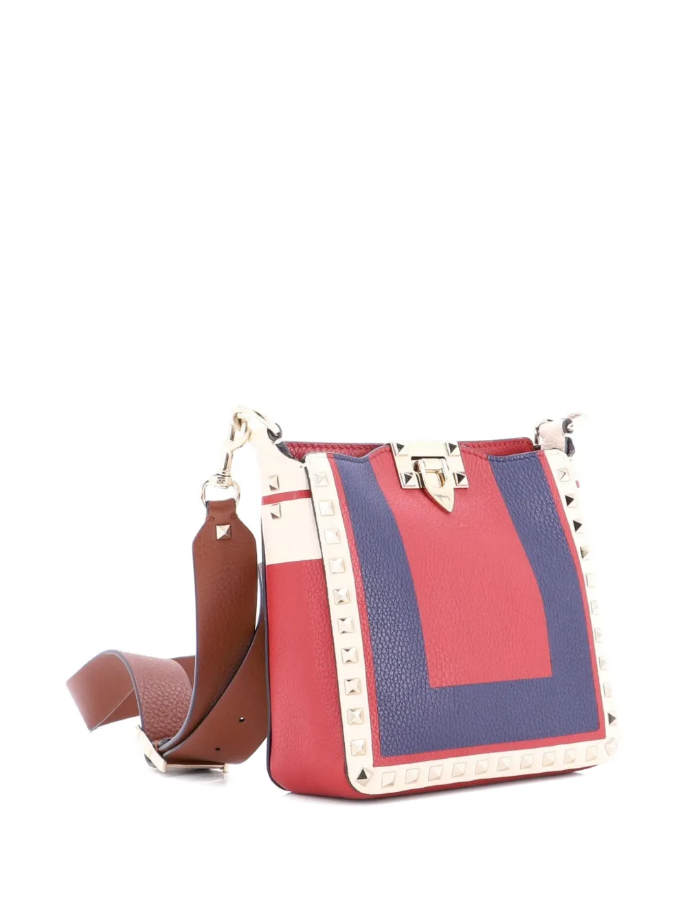 Rockstud Flip Lock Messenger Bag Leather Mini Crossbody Bag
