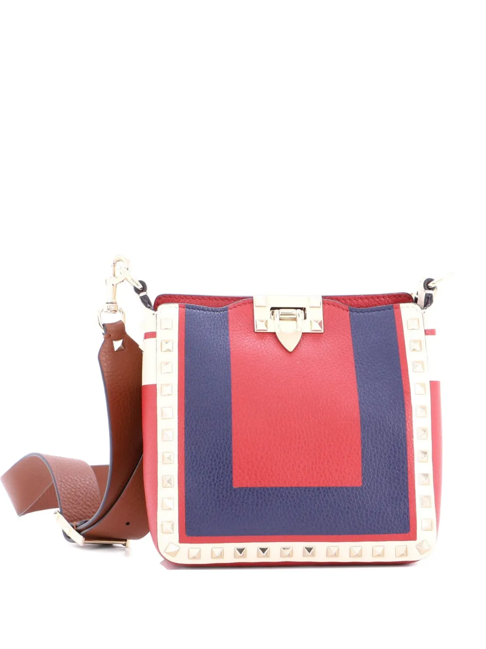 Valentino Garavani Pre-Owned Rockstud Flip Lock Messenger Bag Leather Mini crossbody bag - Blu