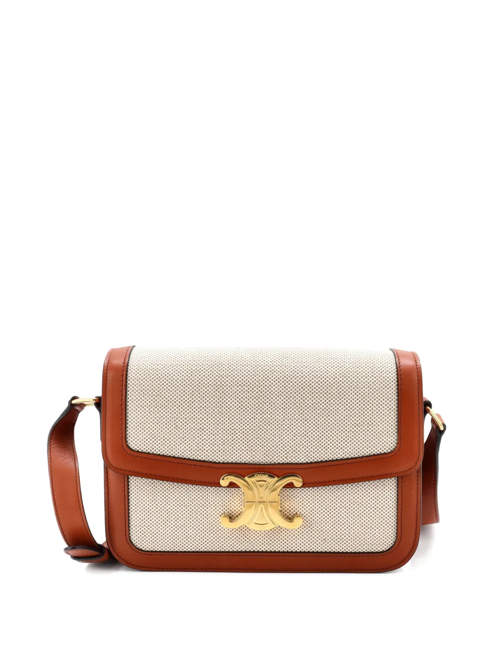 Celine Pre-Owned Triomphe Shoulder Bag Canvas with Leather Medium crossbody bag | Neutrals | Image 1