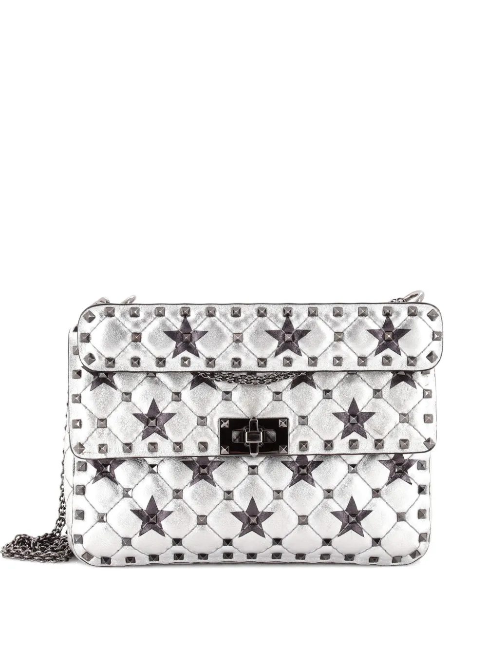 Valentino Garavani Pre-Owned Rockstud Spike Flap Bag Quilted Leather Medium crossbody bag - Verde